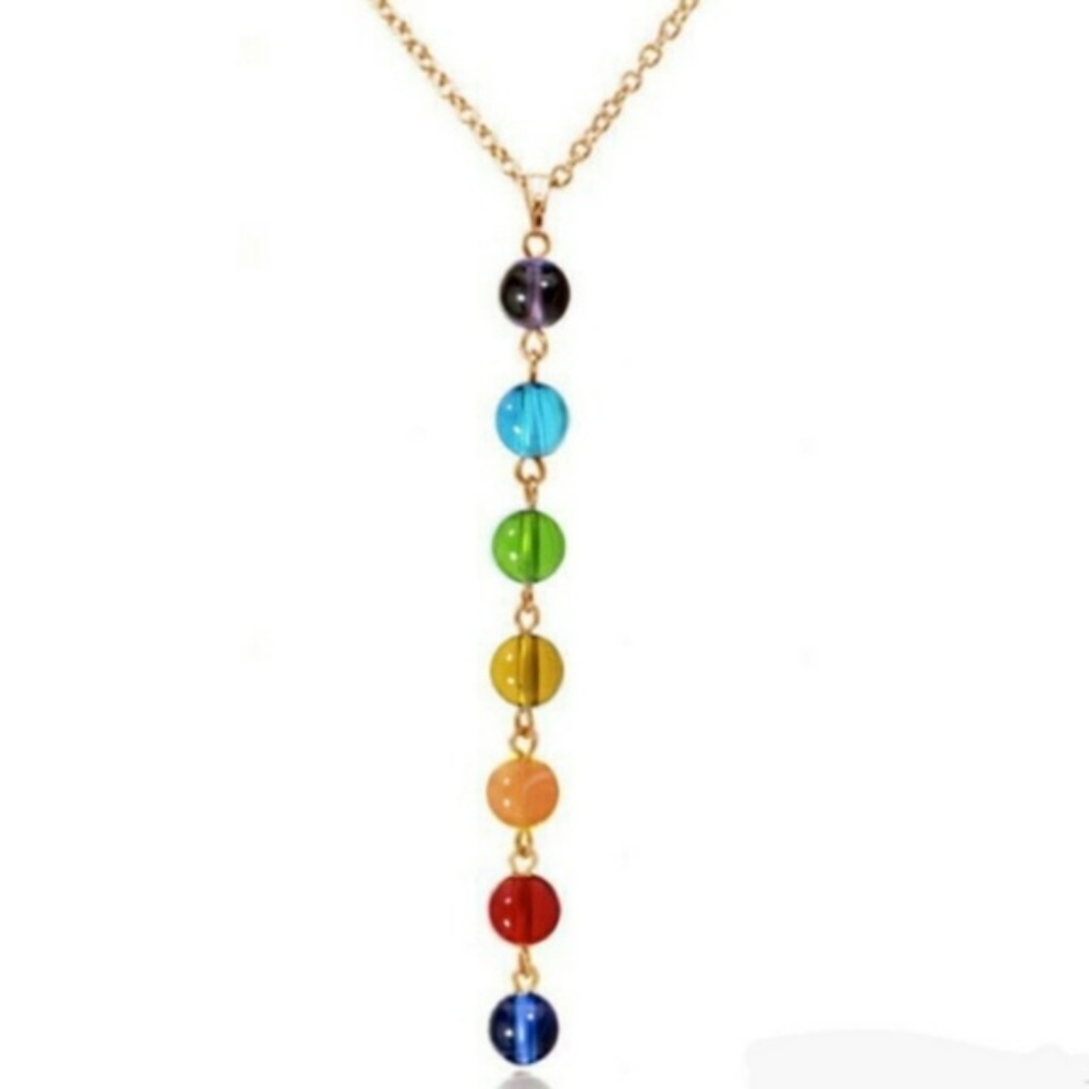 Chakra Necklace (Goldtone or Silvertone) - Picture 2 of 3